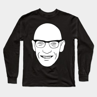 Foucault Minimal White Portrait Long Sleeve T-Shirt